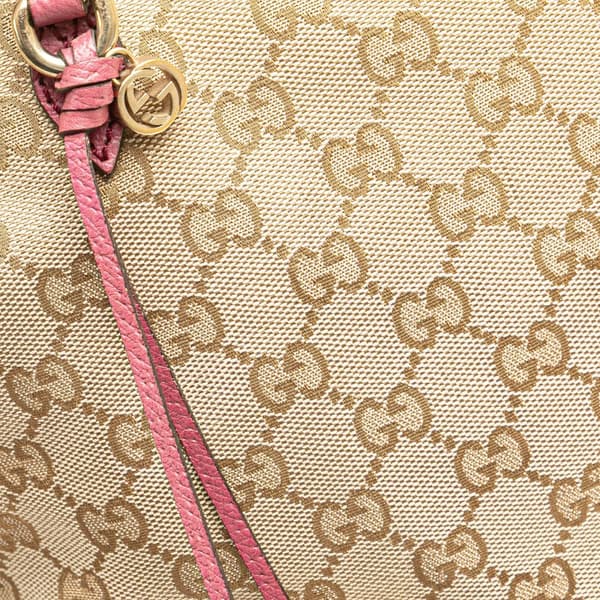 Pre-owned Gucci Medium GG Canvas Bree Satchel Brown