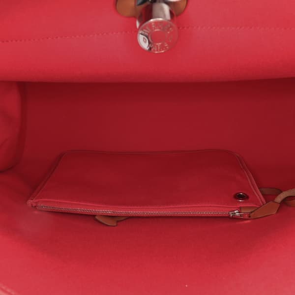 Pre-owned Hermès Toile Herbag Zip 39 Pink