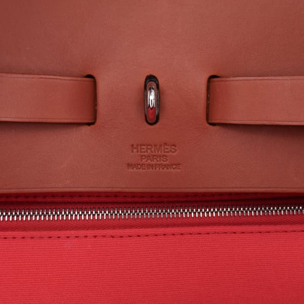 Pre-owned Hermès Toile Herbag Zip 39 Pink