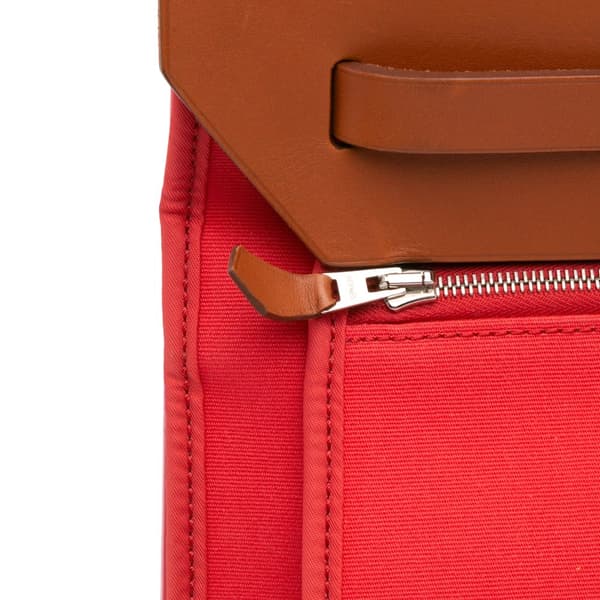 Pre-owned Hermès Toile Herbag Zip 39 Pink