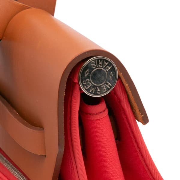 Pre-owned Hermès Toile Herbag Zip 39 Pink