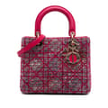Miniatyrbilde 1 av 9: Pre-owned Dior Medium Tweed Macrocannage Lady Dior Pink