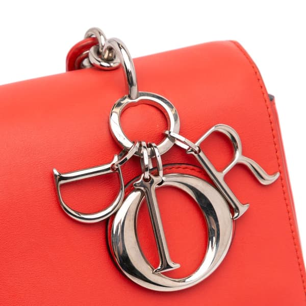 Pre-owned Dior Small Leather Be Dior Flap Red