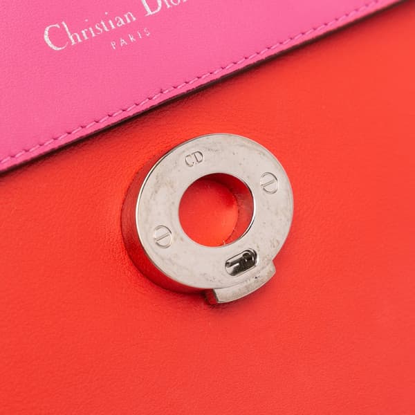 Pre-owned Dior Small Leather Be Dior Flap Red