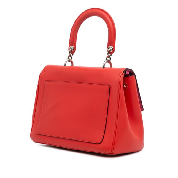Pre-owned Dior Small Leather Be Dior Flap Red