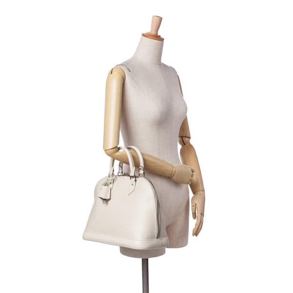 Pre-owned Louis Vuitton Epi Alma PM White