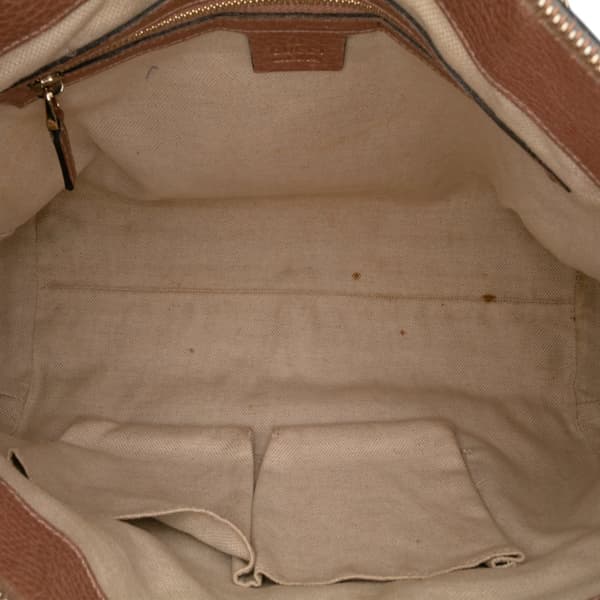 Pre-owned Gucci GG Canvas Bella Satchel Brown