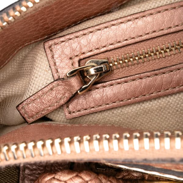 Pre-owned Gucci GG Canvas Bella Satchel Brown