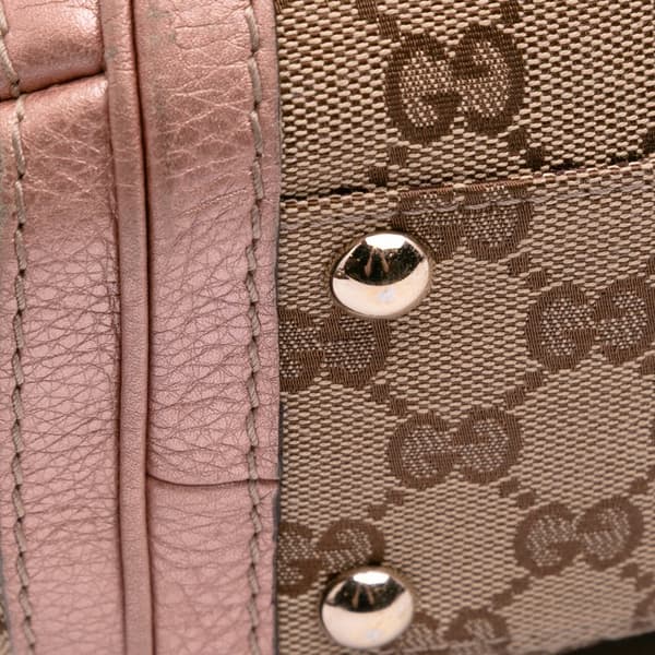 Pre-owned Gucci GG Canvas Bella Satchel Brown