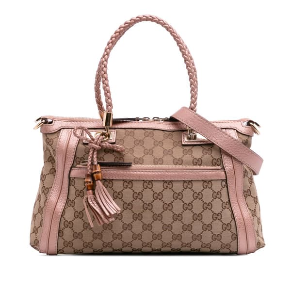 Pre-owned Gucci GG Canvas Bella Satchel Brown