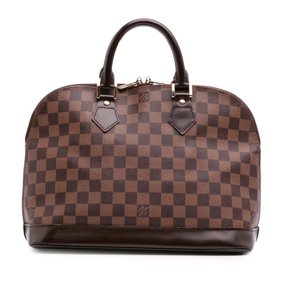 Pre-owned Louis Vuitton Damier Ebene Alma PM Brown