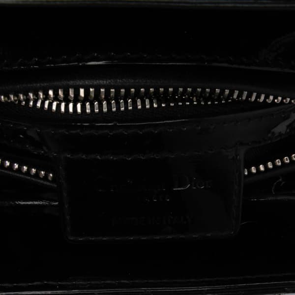 Pre-owned Dior Medium Patent Cannage Lady Dior Black