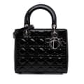 Pikkukuva 1 / 10: Pre-owned Dior Medium Patent Cannage Lady Dior Black