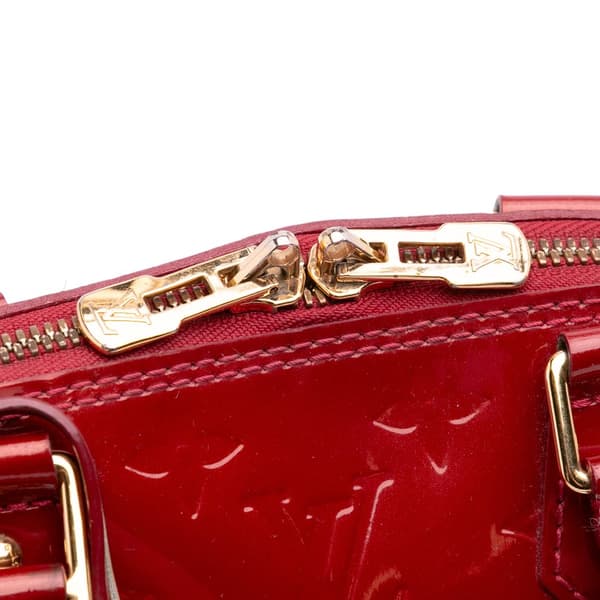 Pre-owned Louis Vuitton Monogram Vernis Alma BB Red