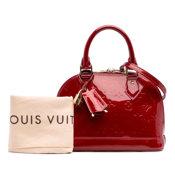 Pre-owned Louis Vuitton Monogram Vernis Alma BB Red