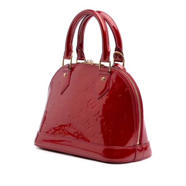 Pre-owned Louis Vuitton Monogram Vernis Alma BB Red
