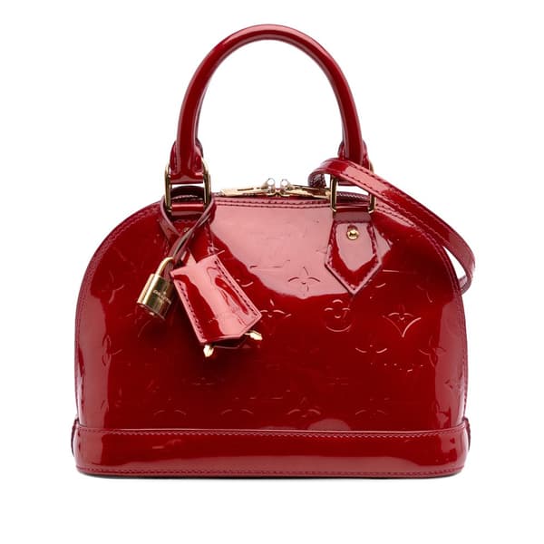 Pre-owned Louis Vuitton Monogram Vernis Alma BB Red