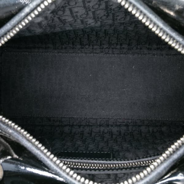 Pre-owned Dior Medium Patent Cannage Lady Dior Black