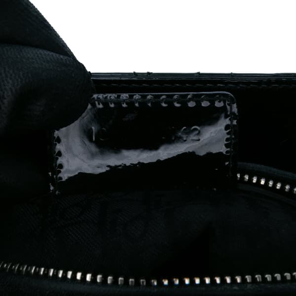 Pre-owned Dior Medium Patent Cannage Lady Dior Black
