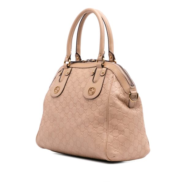 Pre-owned Gucci Medium Guccissima Scarlett Satchel Brown