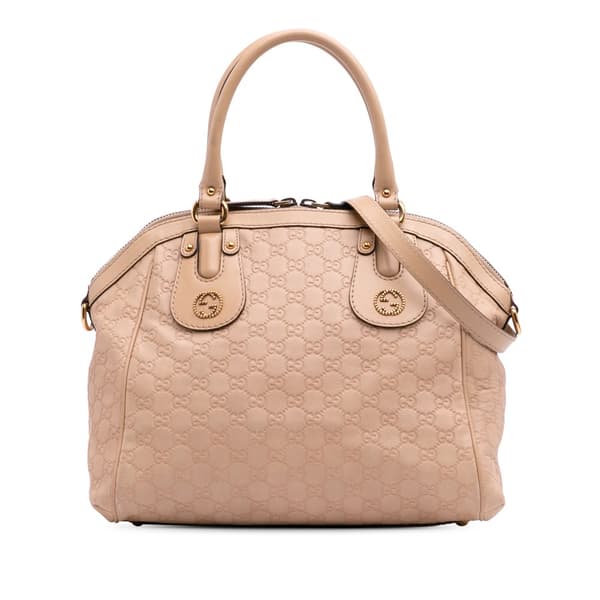 Pre-owned Gucci Medium Guccissima Scarlett Satchel Brown
