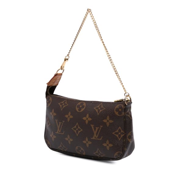 Pre-owned Louis Vuitton Monogram Mini Pochette Accessoires Brown