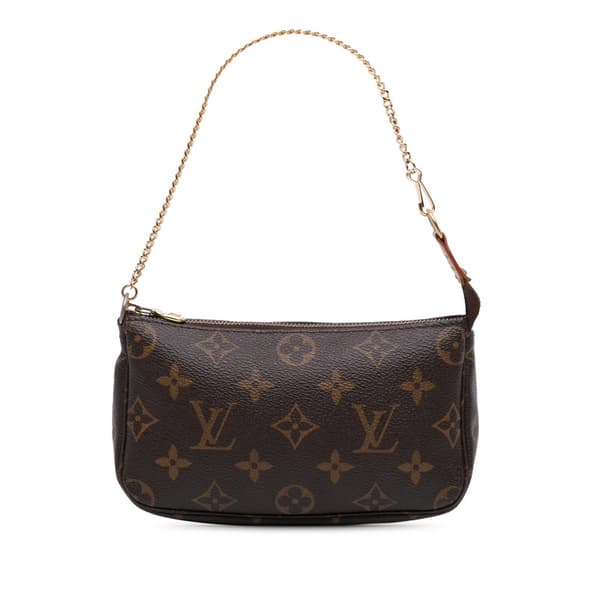 Pre-owned Louis Vuitton Monogram Mini Pochette Accessoires Brown