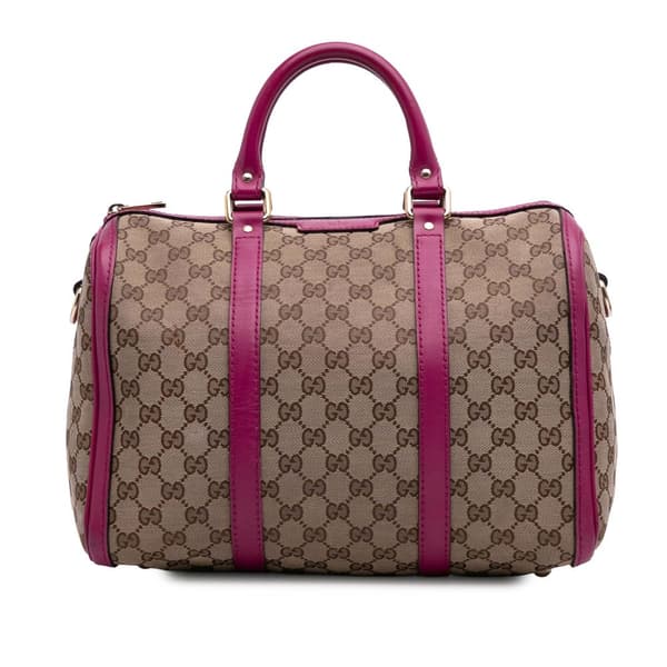 Pre-owned Gucci GG Canvas Joy Boston Bag Brown