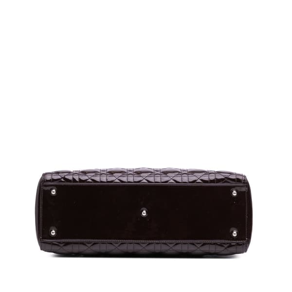 Pre-owned Dior Large Patent Cannage Lady Dior Purple