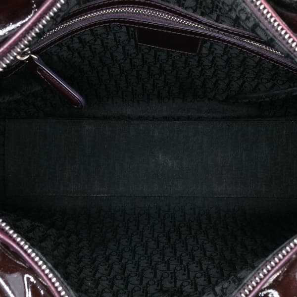 Pre-owned Dior Large Patent Cannage Lady Dior Purple
