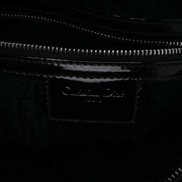 Pre-owned Dior Large Patent Cannage Lady Dior Purple