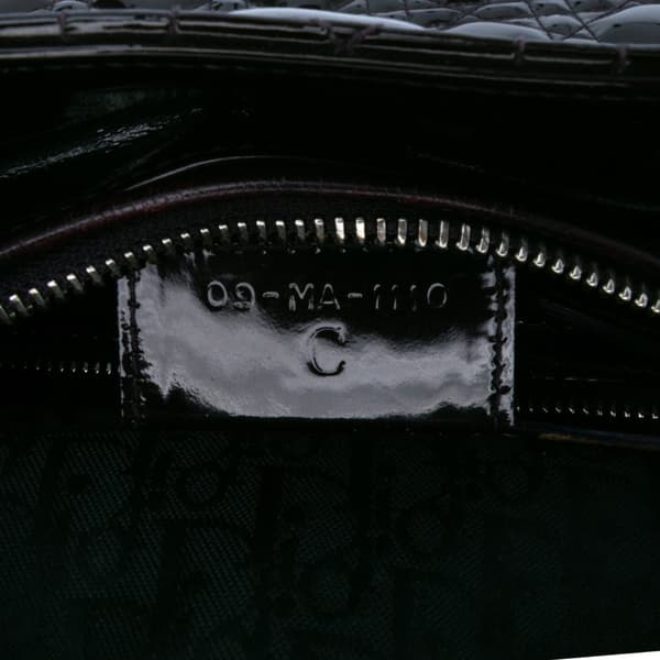 Pre-owned Dior Large Patent Cannage Lady Dior Purple