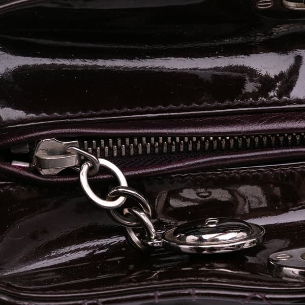 Pre-owned Dior Large Patent Cannage Lady Dior Purple