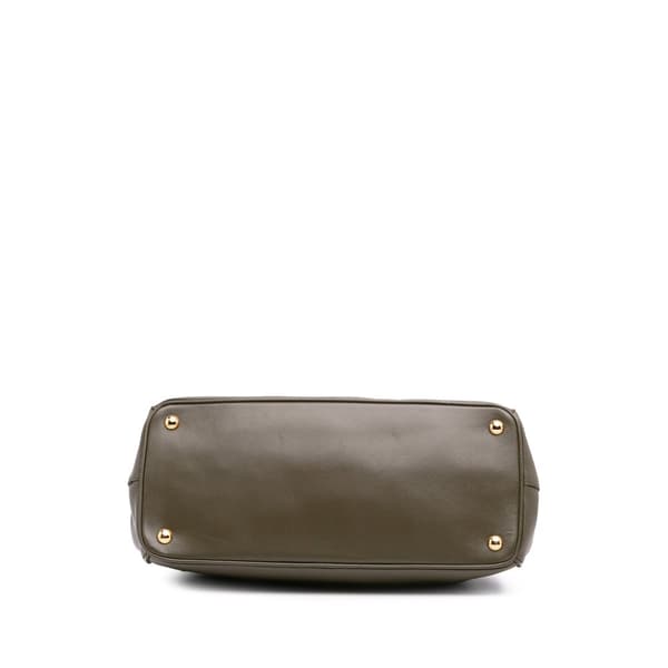 Pre-owned Prada Medium Saffiano Lux Galleria Double Zip Green