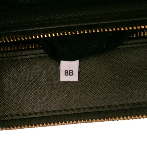 Pre-owned Prada Medium Saffiano Lux Galleria Double Zip Green