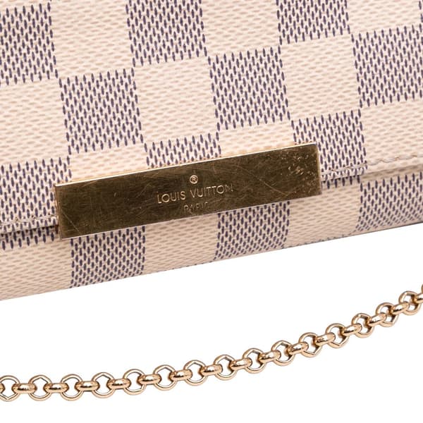Pre-owned Louis Vuitton Damier Azur Favorite PM White