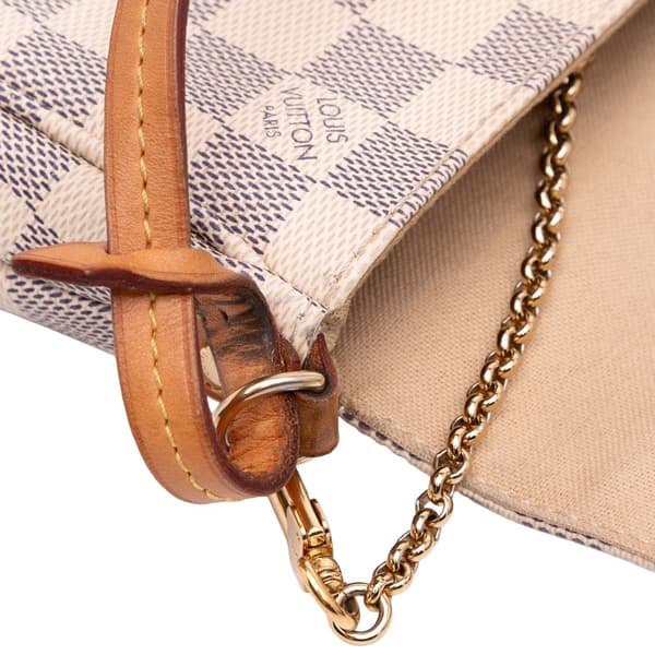 Pre-owned Louis Vuitton Damier Azur Favorite PM White