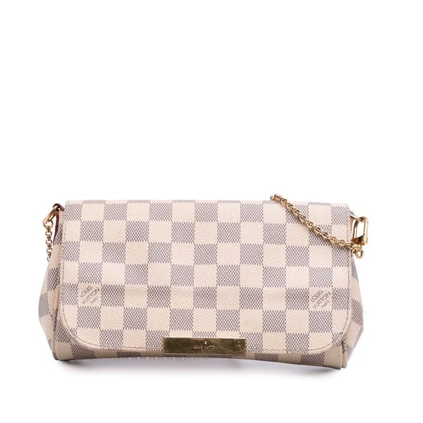 Pre-owned Louis Vuitton Damier Azur Favorite PM White