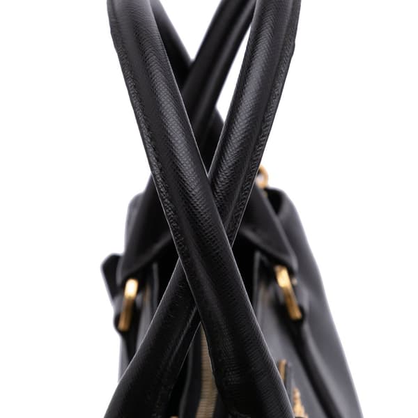 Pre-owned Prada Medium Saffiano Lux Galleria Satchel Black