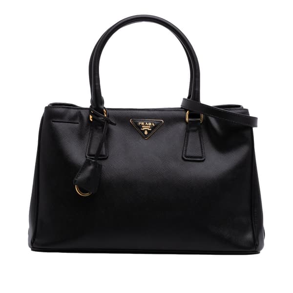 Pre-owned Prada Medium Saffiano Lux Galleria Satchel Black