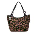 Miniatyrbillede 1 af 10: Pre-owned Fendi Leopard Print Chef Canvas Handbag Brown