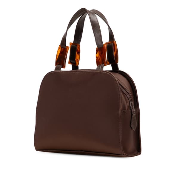 Pre-owned Yves Saint Laurent Nylon Tortoiseshell Handbag Brown