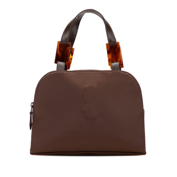 Pre-owned Yves Saint Laurent Nylon Tortoiseshell Handbag Brown
