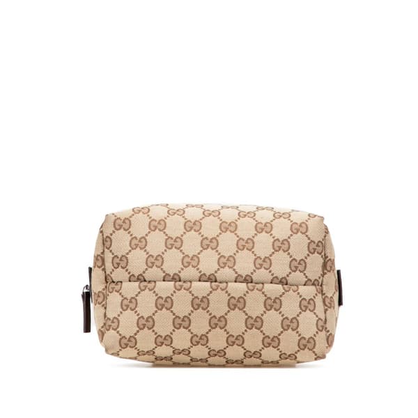 Pre-owned Gucci Mini GG Canvas Balthus Tofu Bag Brown