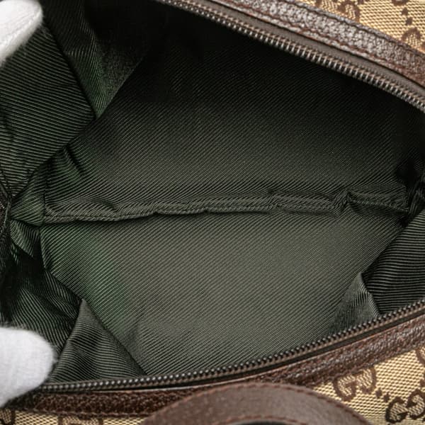Pre-owned Gucci Mini GG Canvas Balthus Tofu Bag Brown