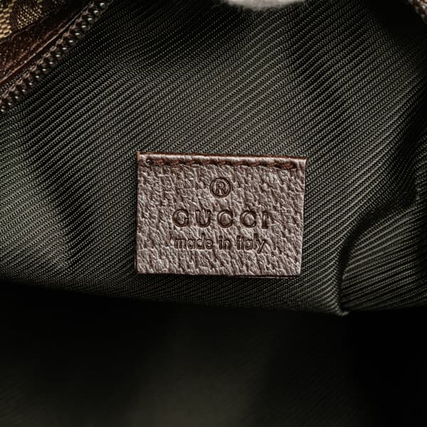 Pre-owned Gucci Mini GG Canvas Balthus Tofu Bag Brown