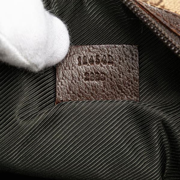 Pre-owned Gucci Mini GG Canvas Balthus Tofu Bag Brown