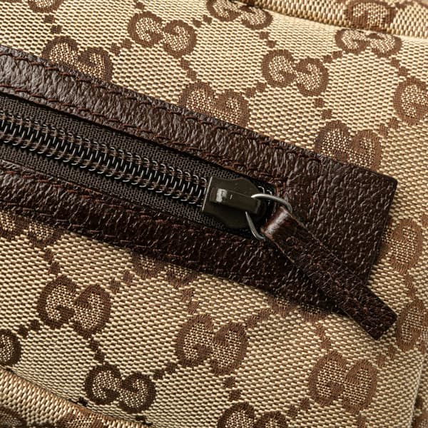 Pre-owned Gucci Mini GG Canvas Balthus Tofu Bag Brown