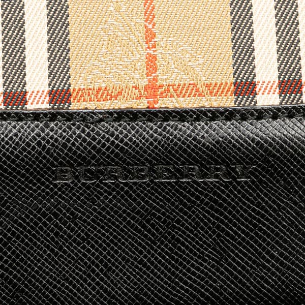 Pre-owned Burberry Haymarket Check Canvas Handbag Brown