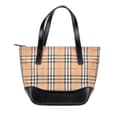 Miniatyrbild 1 av 10: Pre-owned Burberry Haymarket Check Canvas Handbag Brown